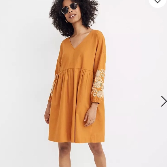 Madewell Dresses & Skirts - Madewell Embroidered-Sleeve Popover Dress